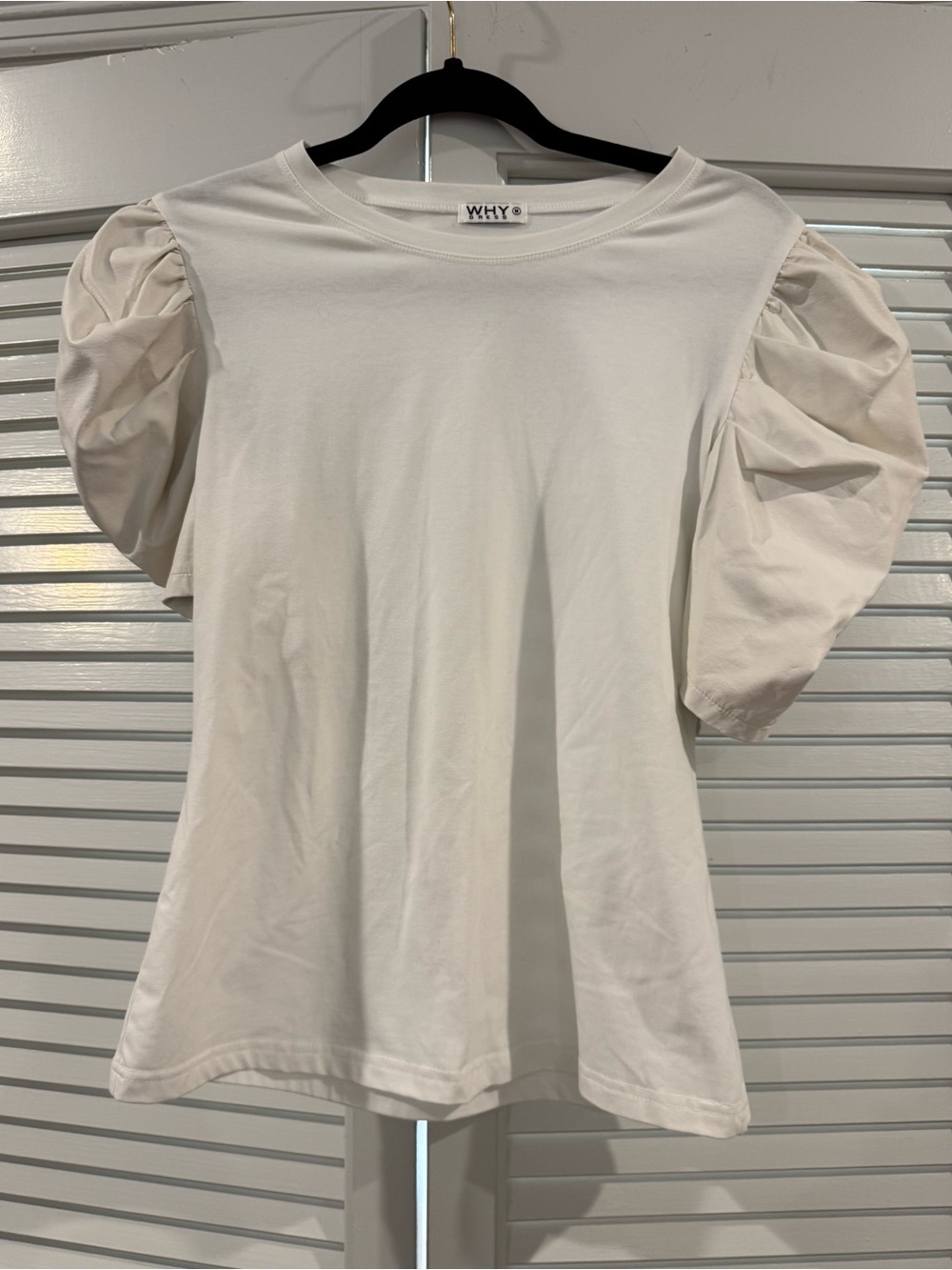 WHY Puff Sleeve Tee in White